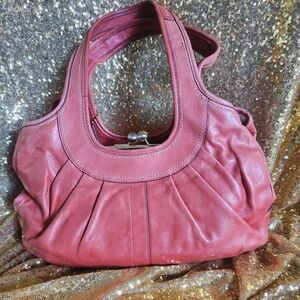 Vintage burnt orange vachetta leather coach bag